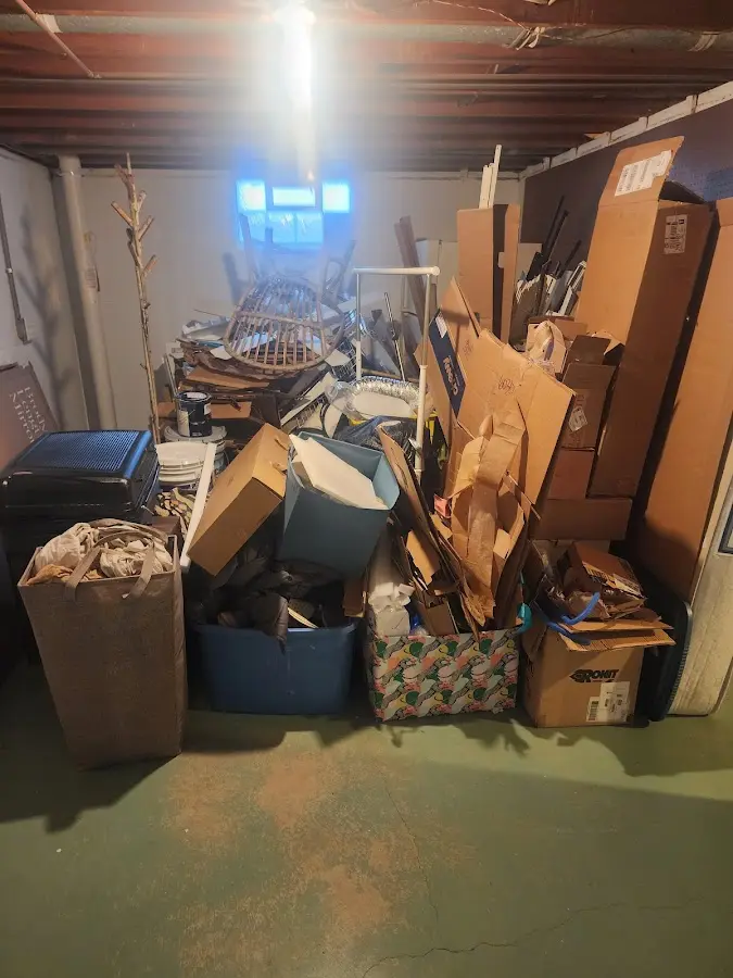 Roll-off dumpster container at job site for 6 Yard Dumpster Rental in North Hanover